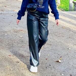 Pink Martini Pleather Black Pants